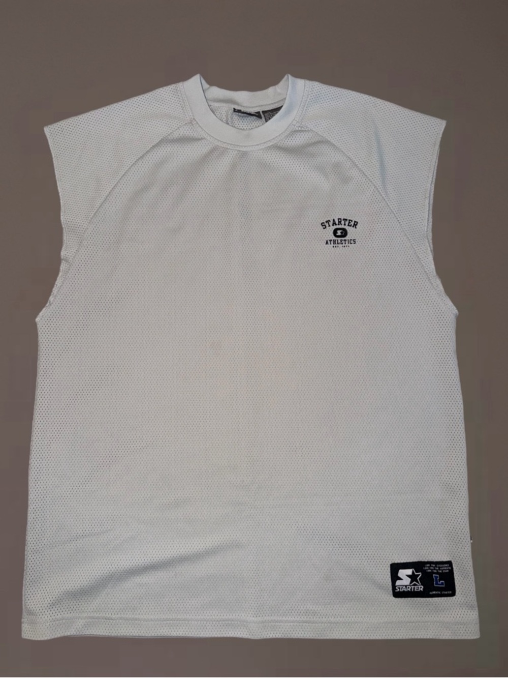 Vintage Starter Men’s light gray Sleeveless Athletic Mesh Shirt